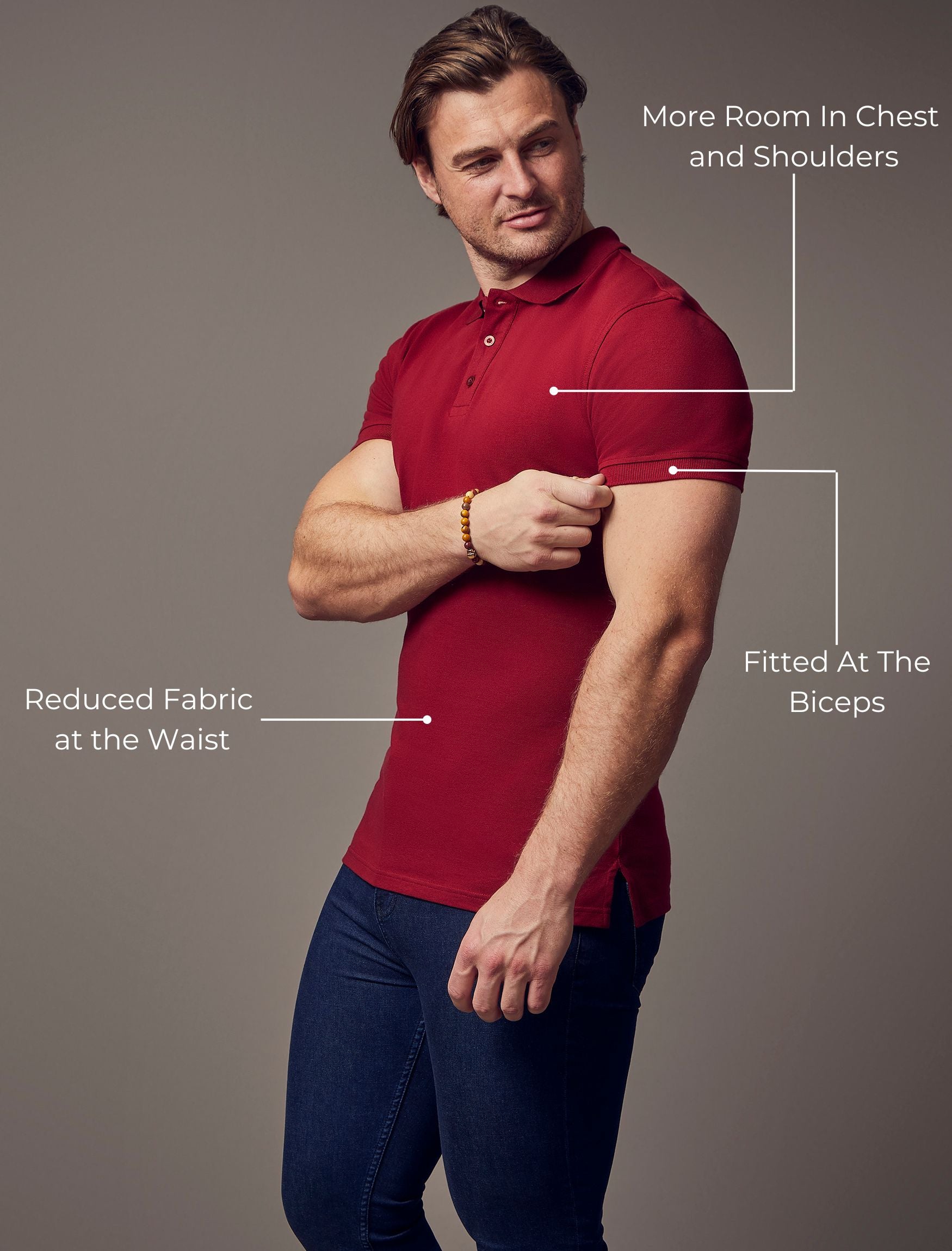 Short Sleeve Burgundy Vittorini Fit Polo Shirt