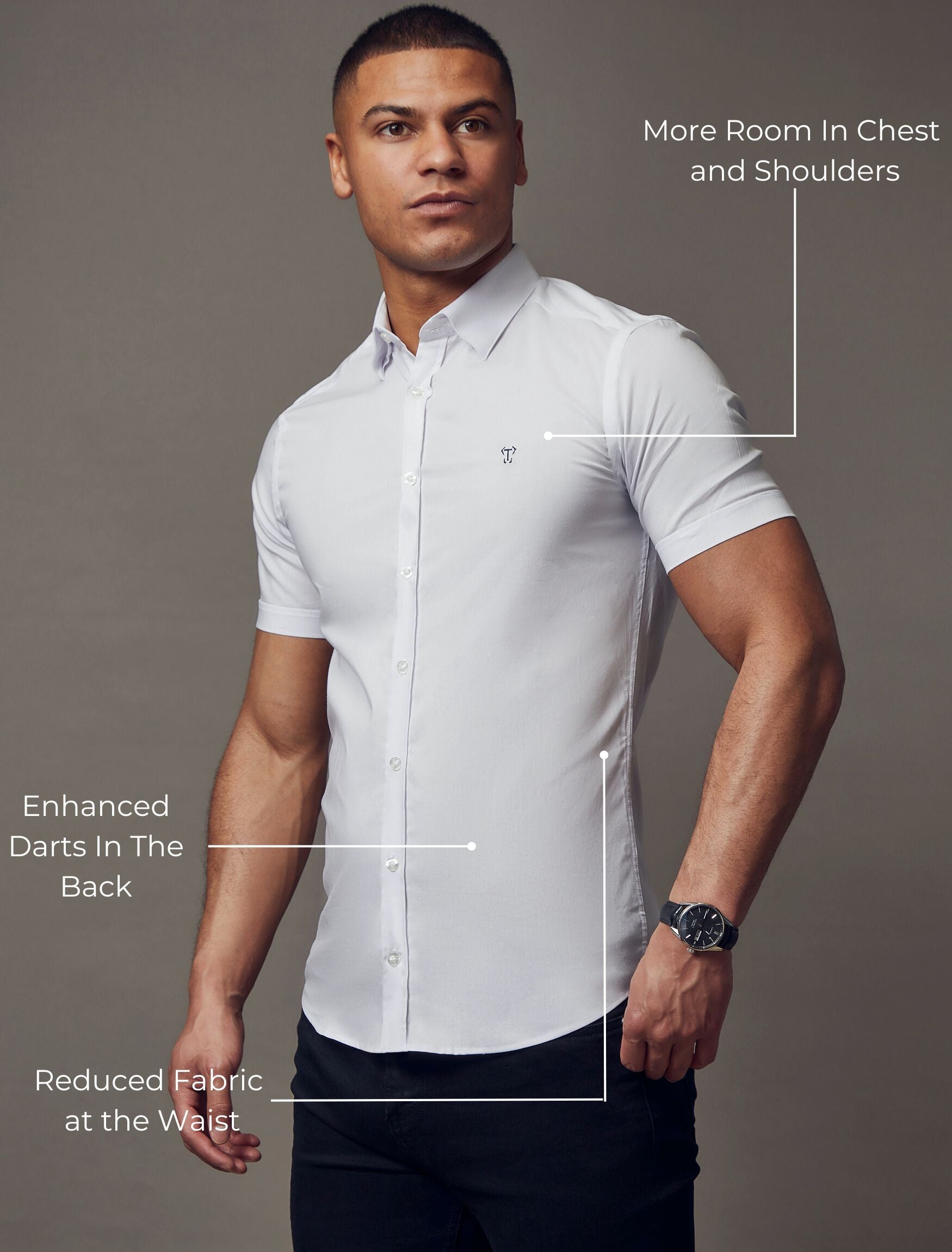 White Short Sleeve Vittorini Fit Shirt