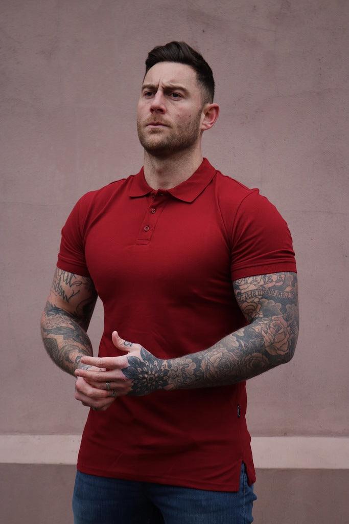 Short Sleeve Burgundy Vittorini Fit Polo Shirt