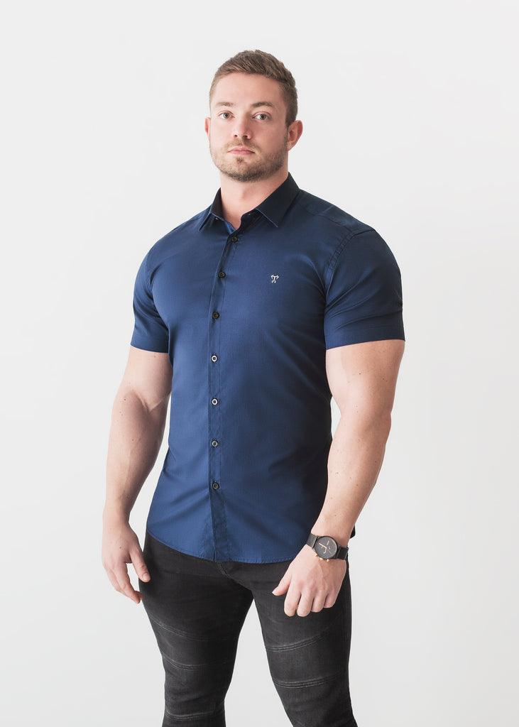 Navy Short Sleeve Vittorini Fit Shirt