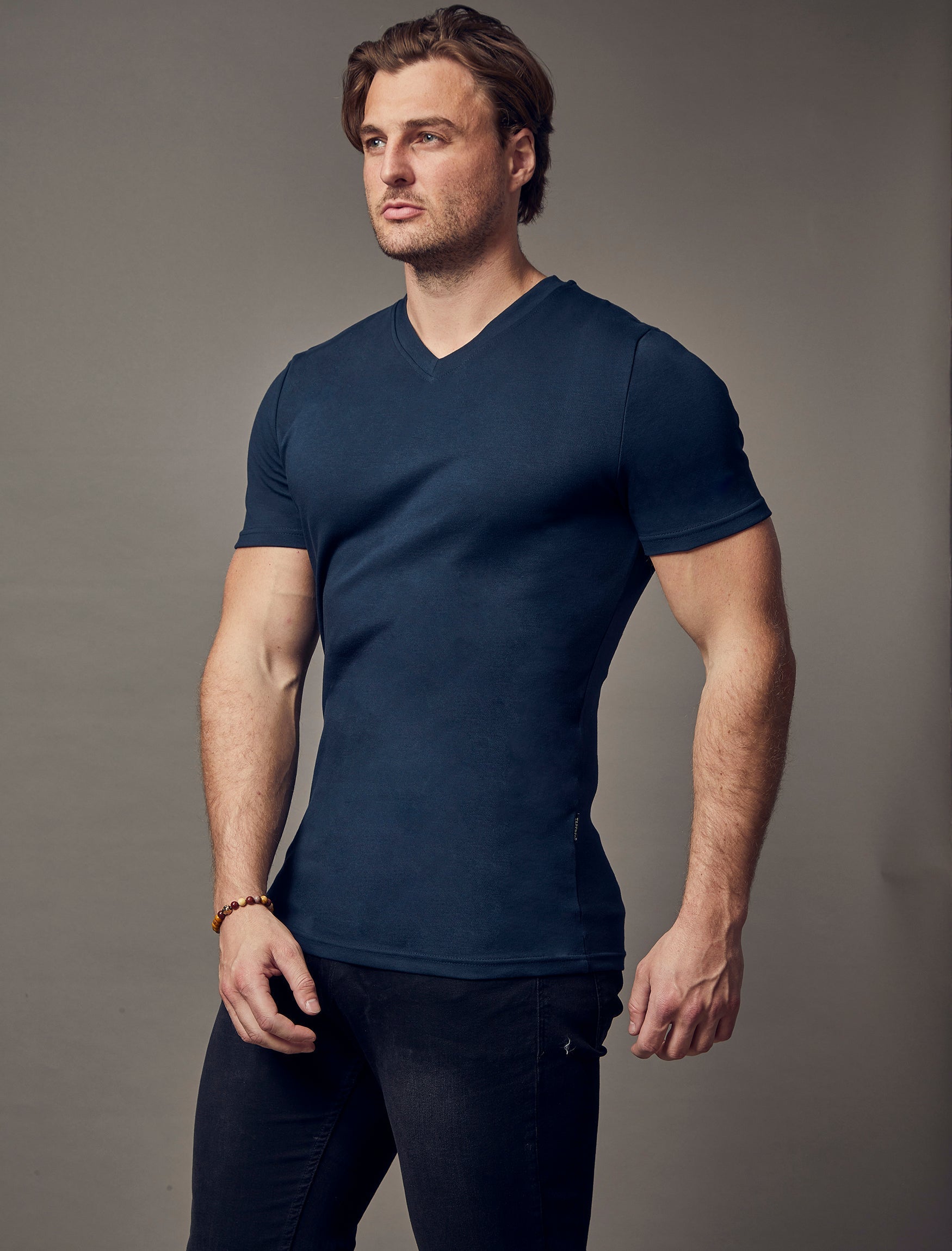 Navy V Neck Vittorini Fit T-Shirt