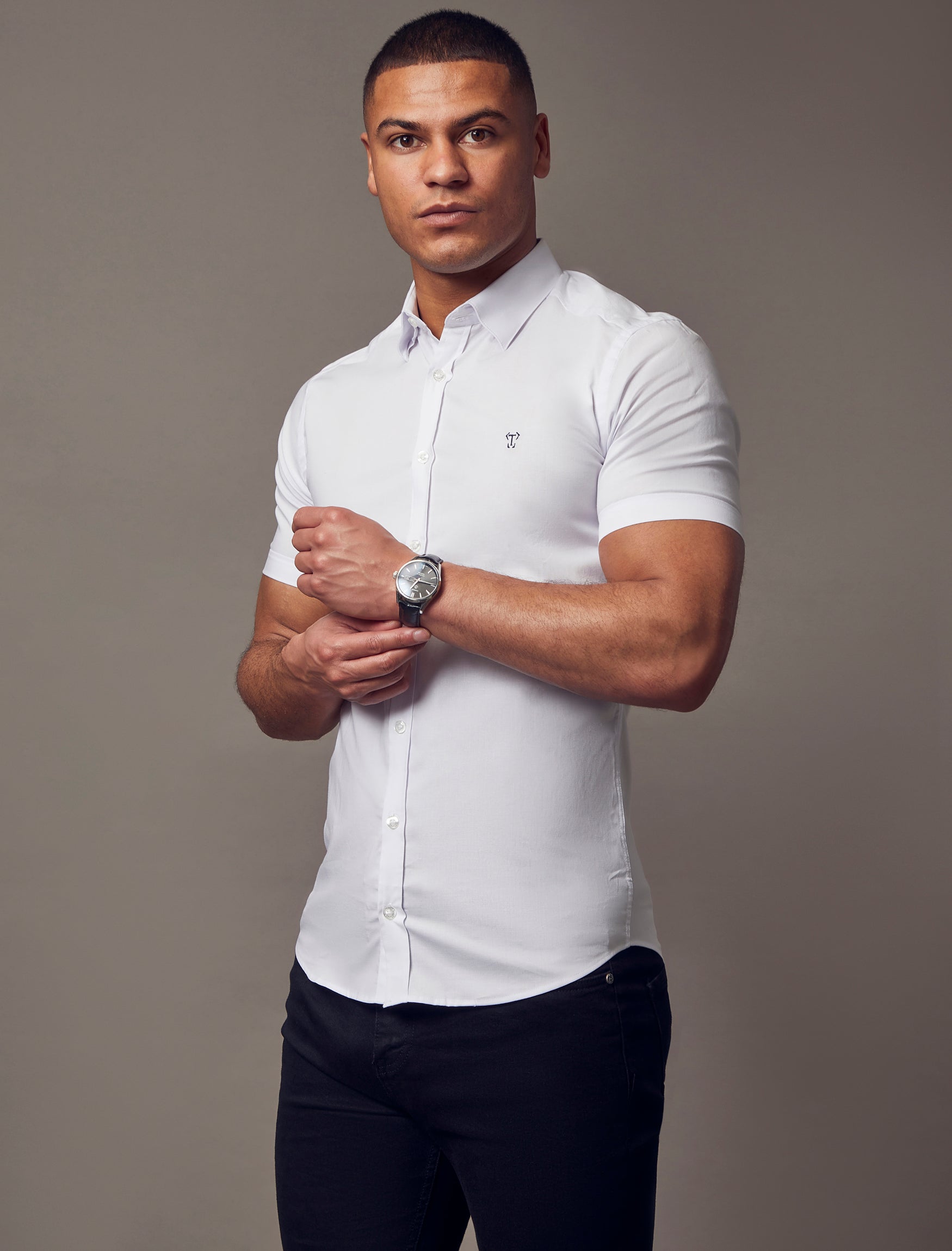 White Short Sleeve Vittorini Fit Shirt