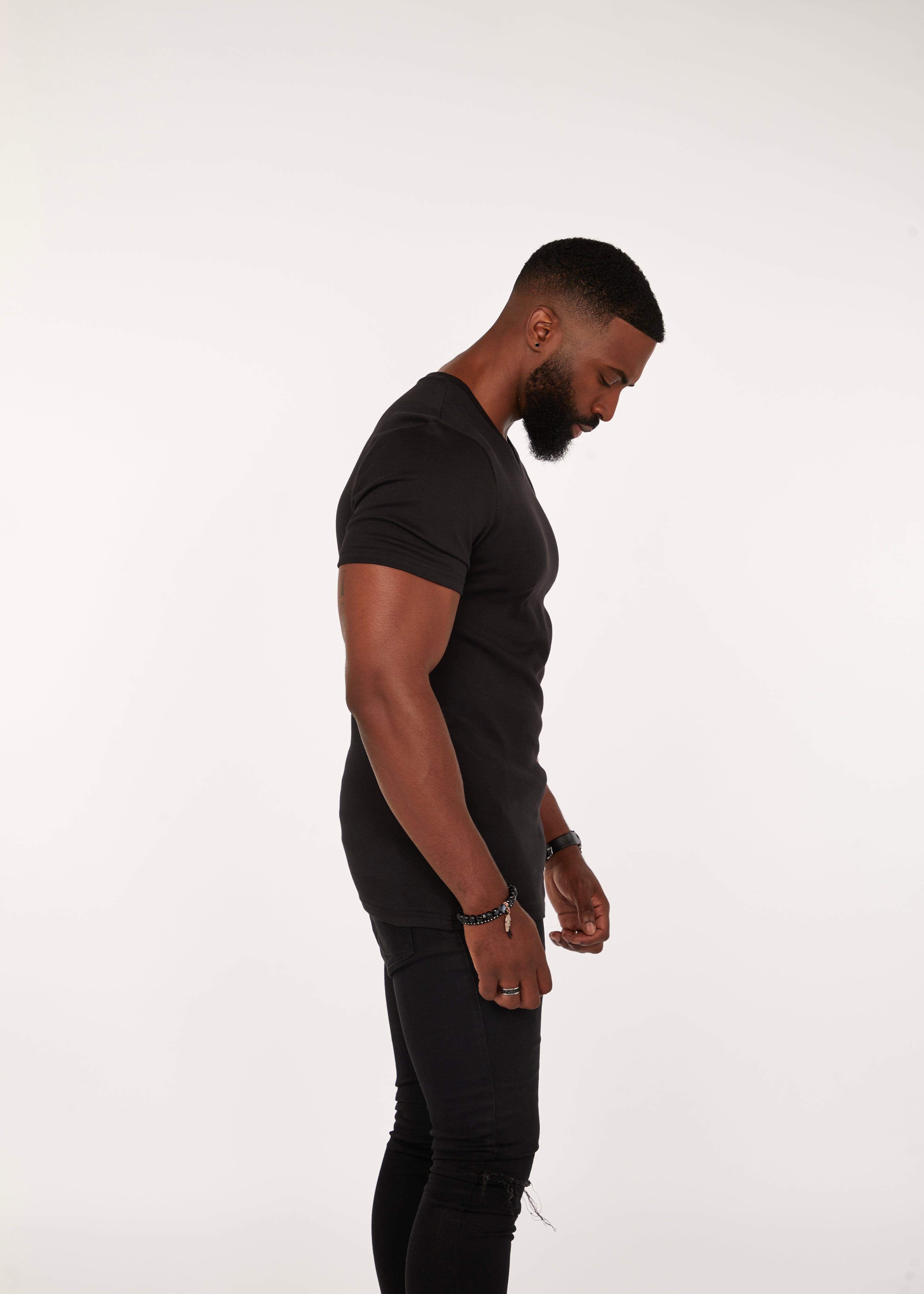 Black V Neck Vittorini Fit T-Shirt