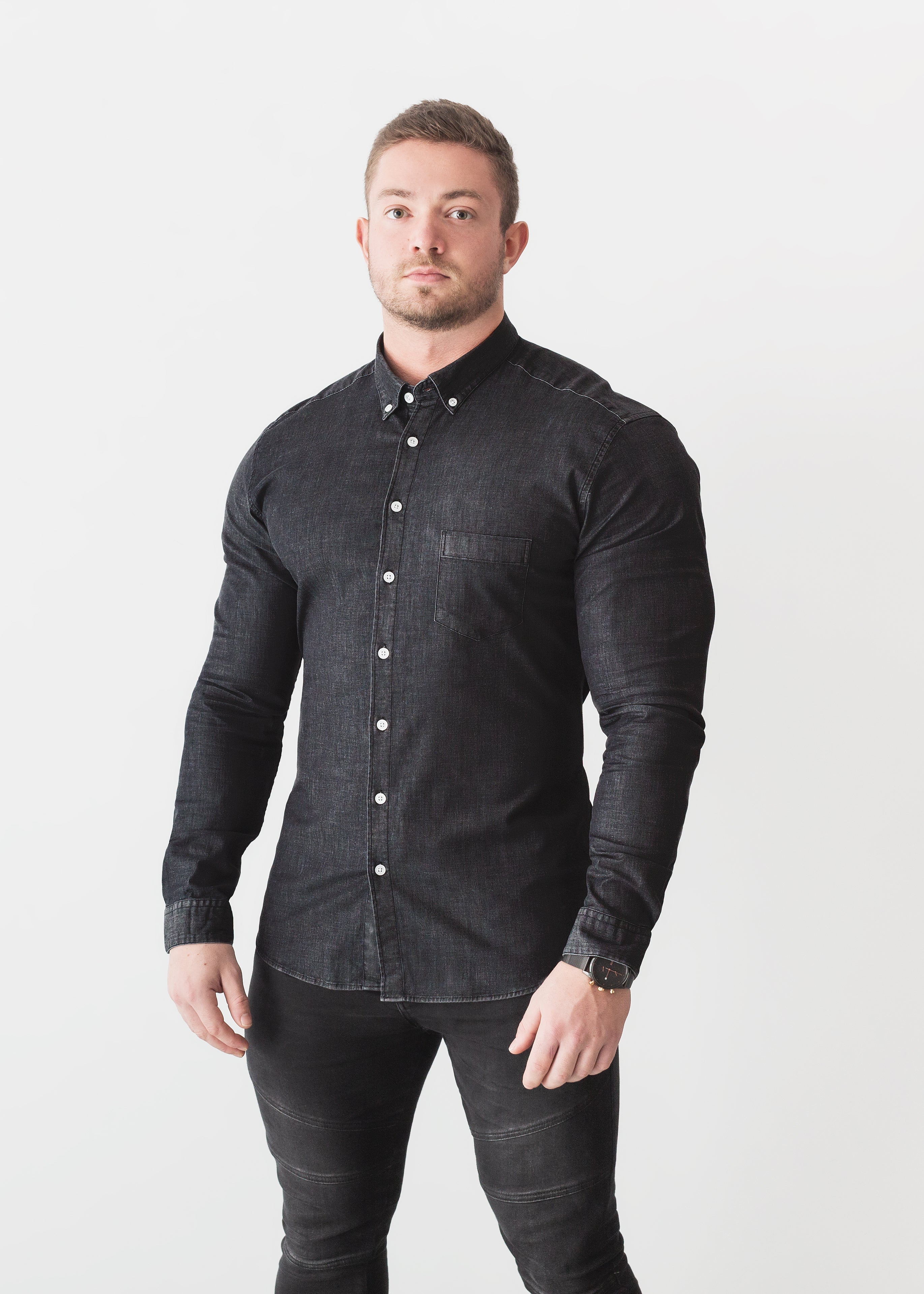 Black Denim Vittorini Fit Shirt