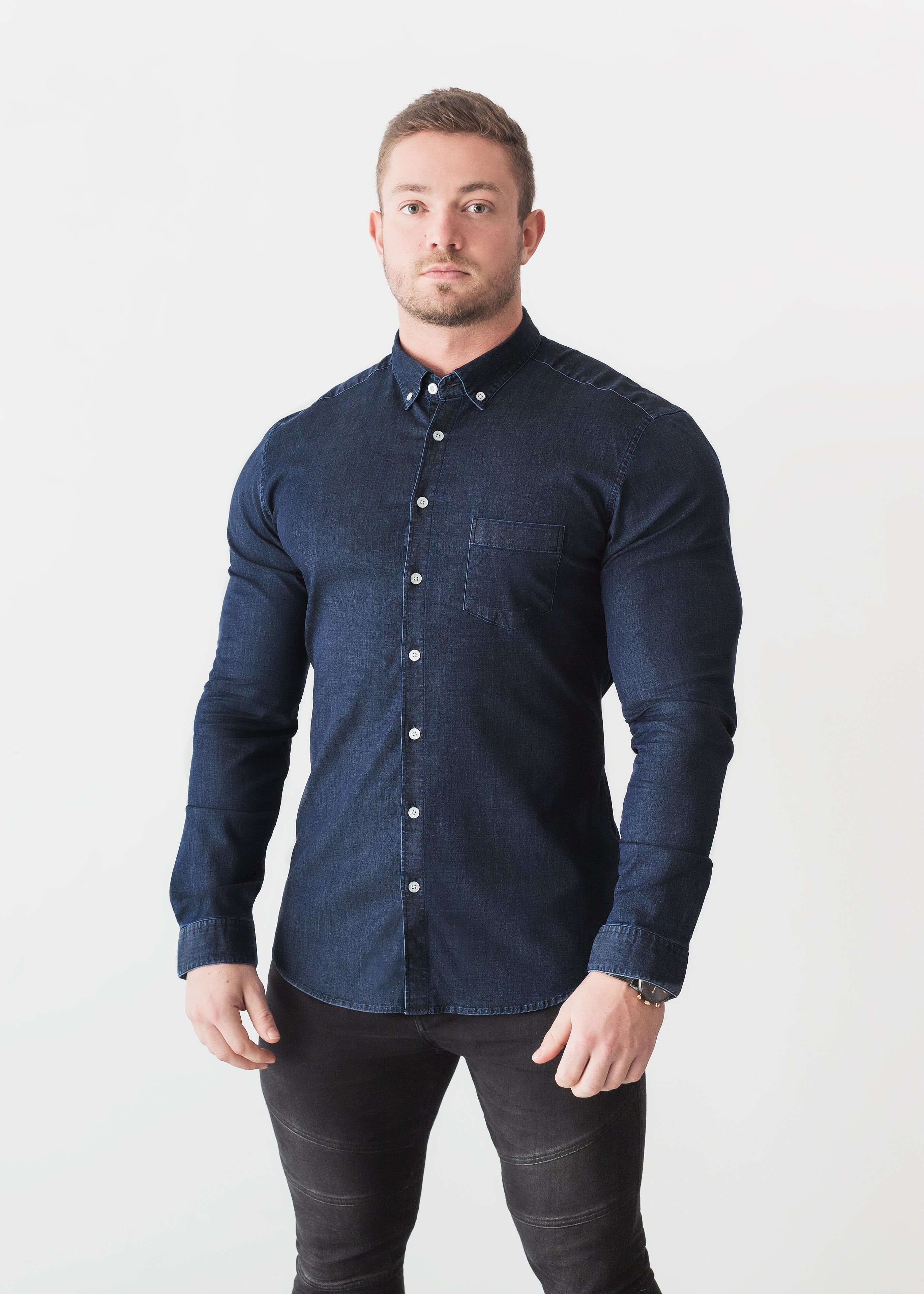 Navy Denim Vittorini Fit Shirt
