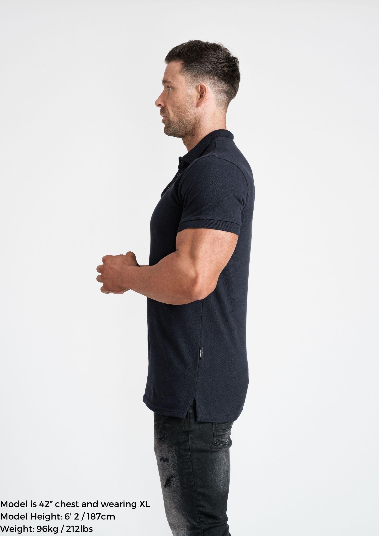 Short Sleeve Navy Vittorini Fit Polo Shirt