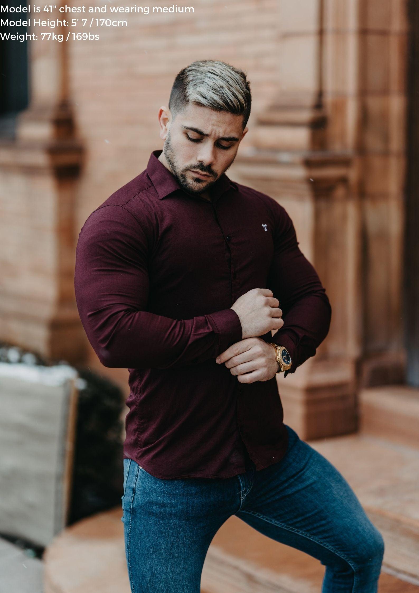 Burgundy Vittorini Fit Shirt