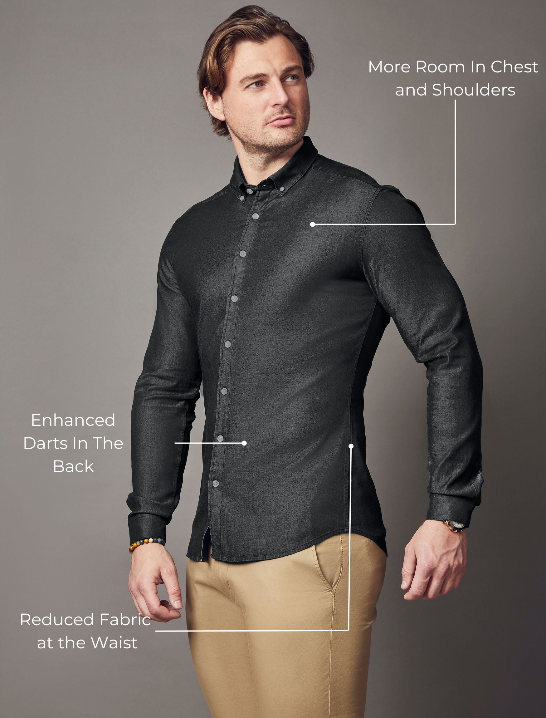 Black Denim Vittorini Fit Shirt