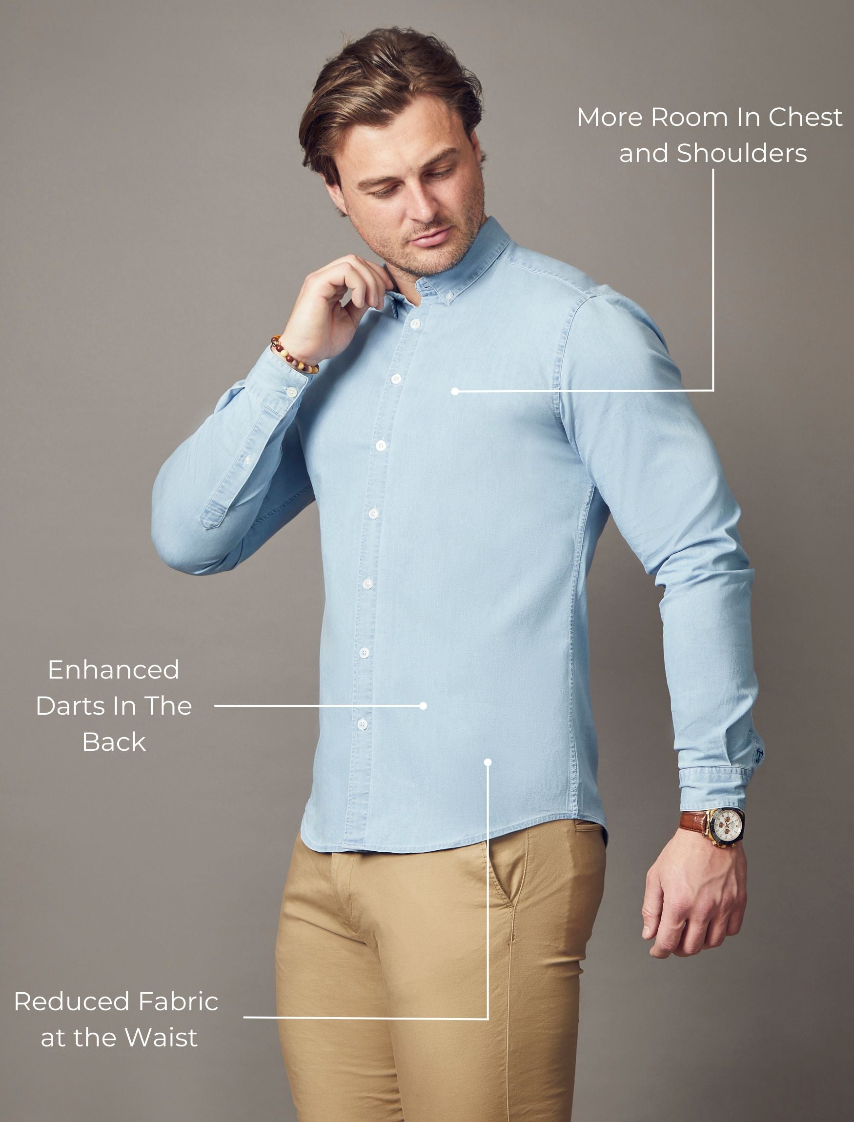 Light Wash Denim Vittorini Fit Shirt