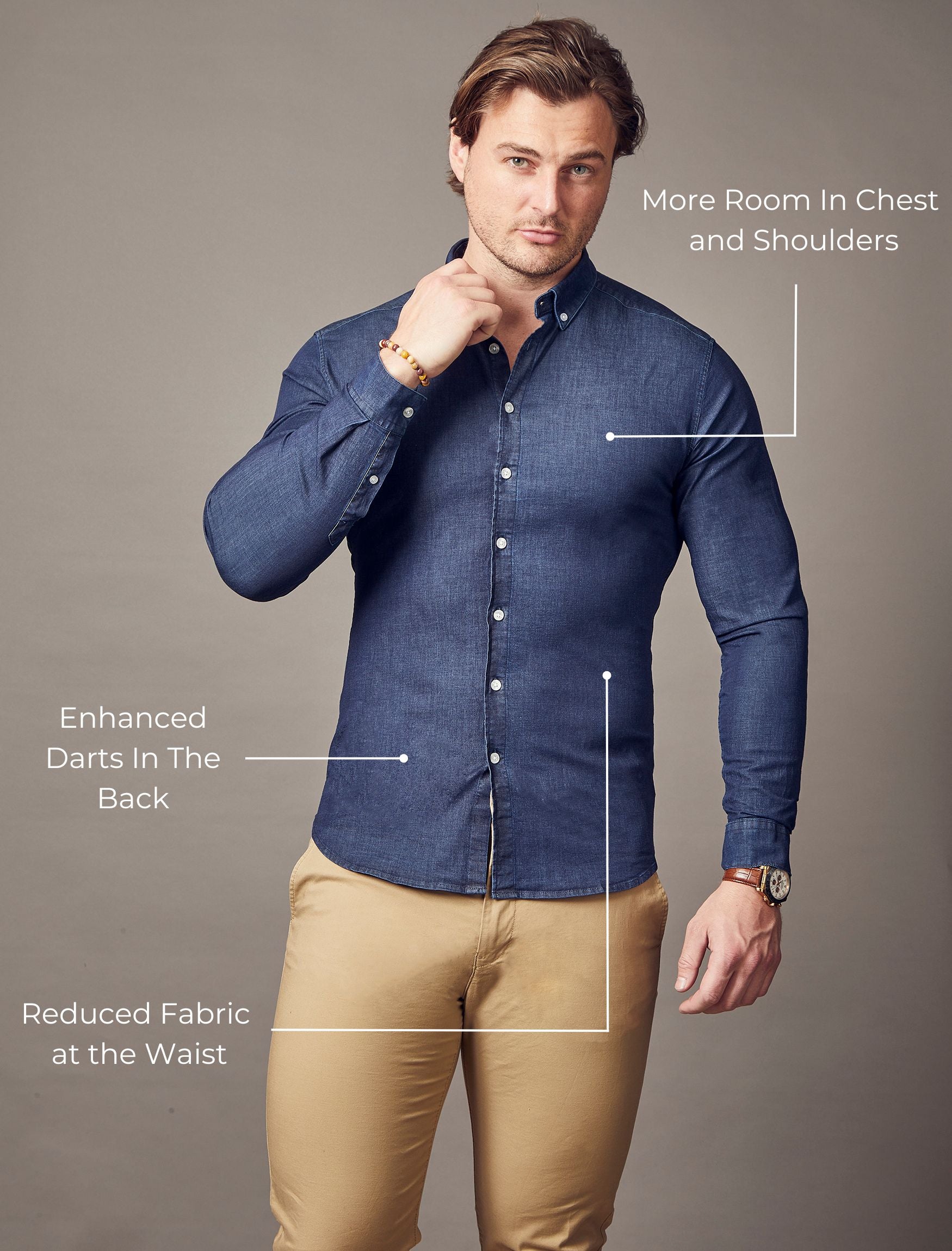 Navy Denim Vittorini Fit Shirt