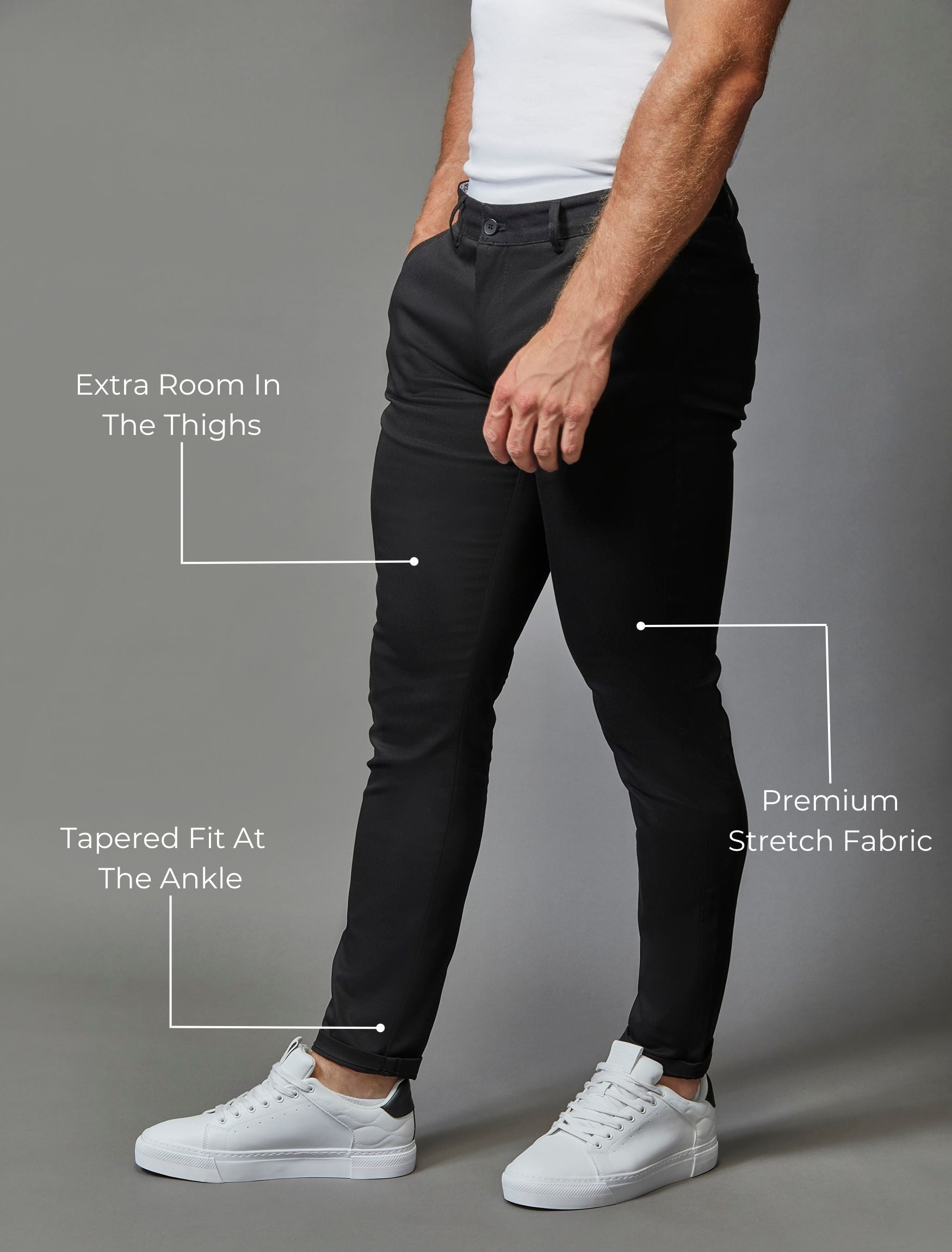 Black Vittorini Fit Chinos
