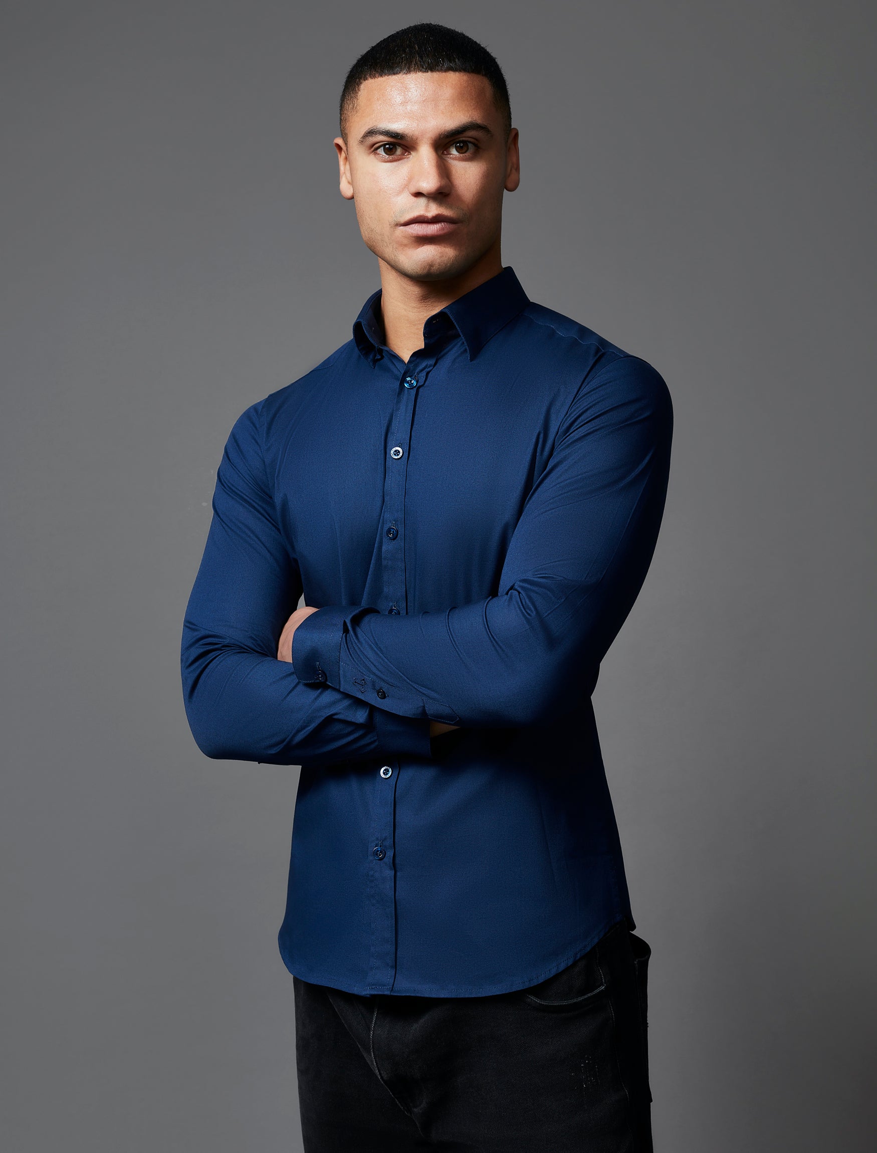 Navy Vittorini Fit Shirt
