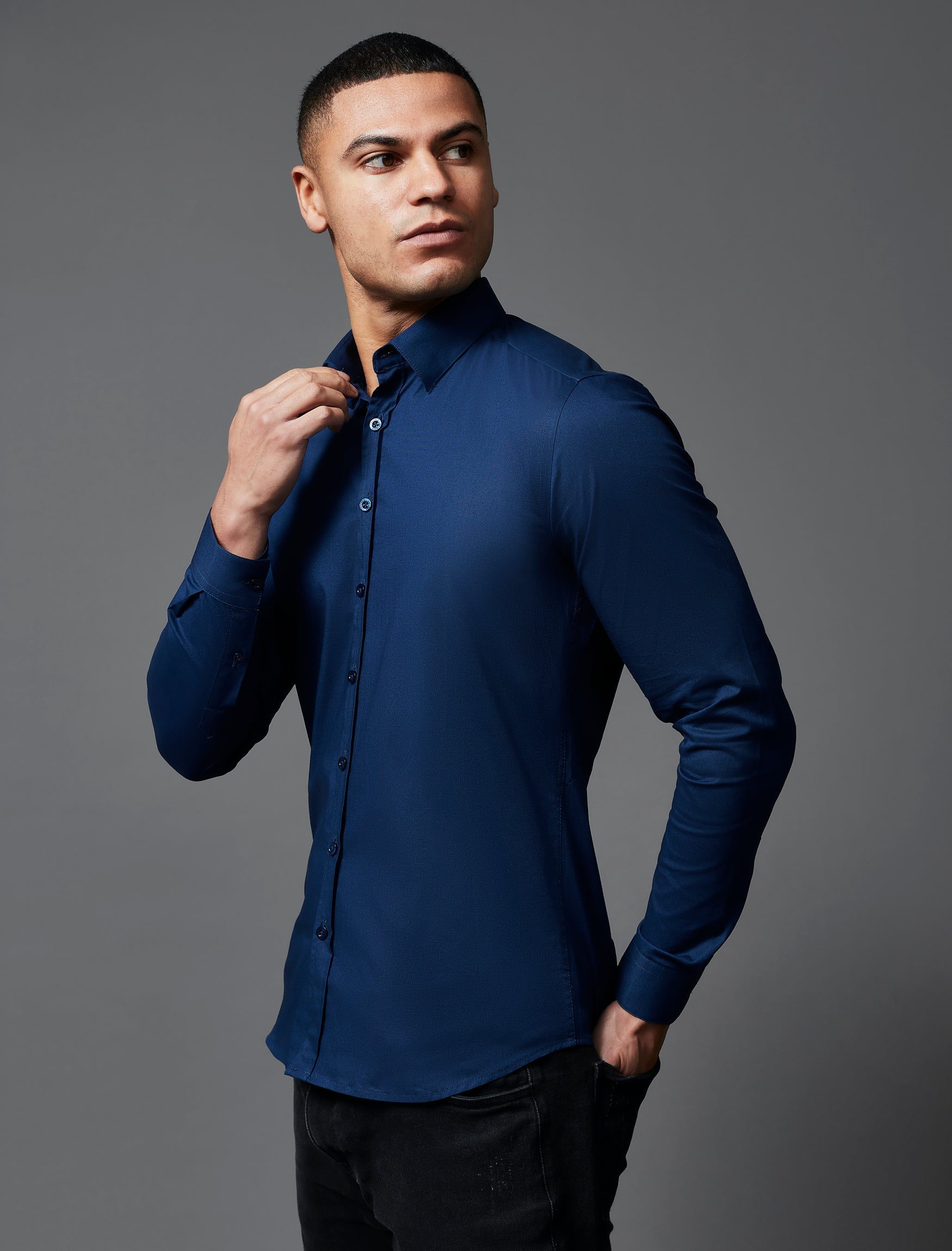 Navy Vittorini Fit Shirt