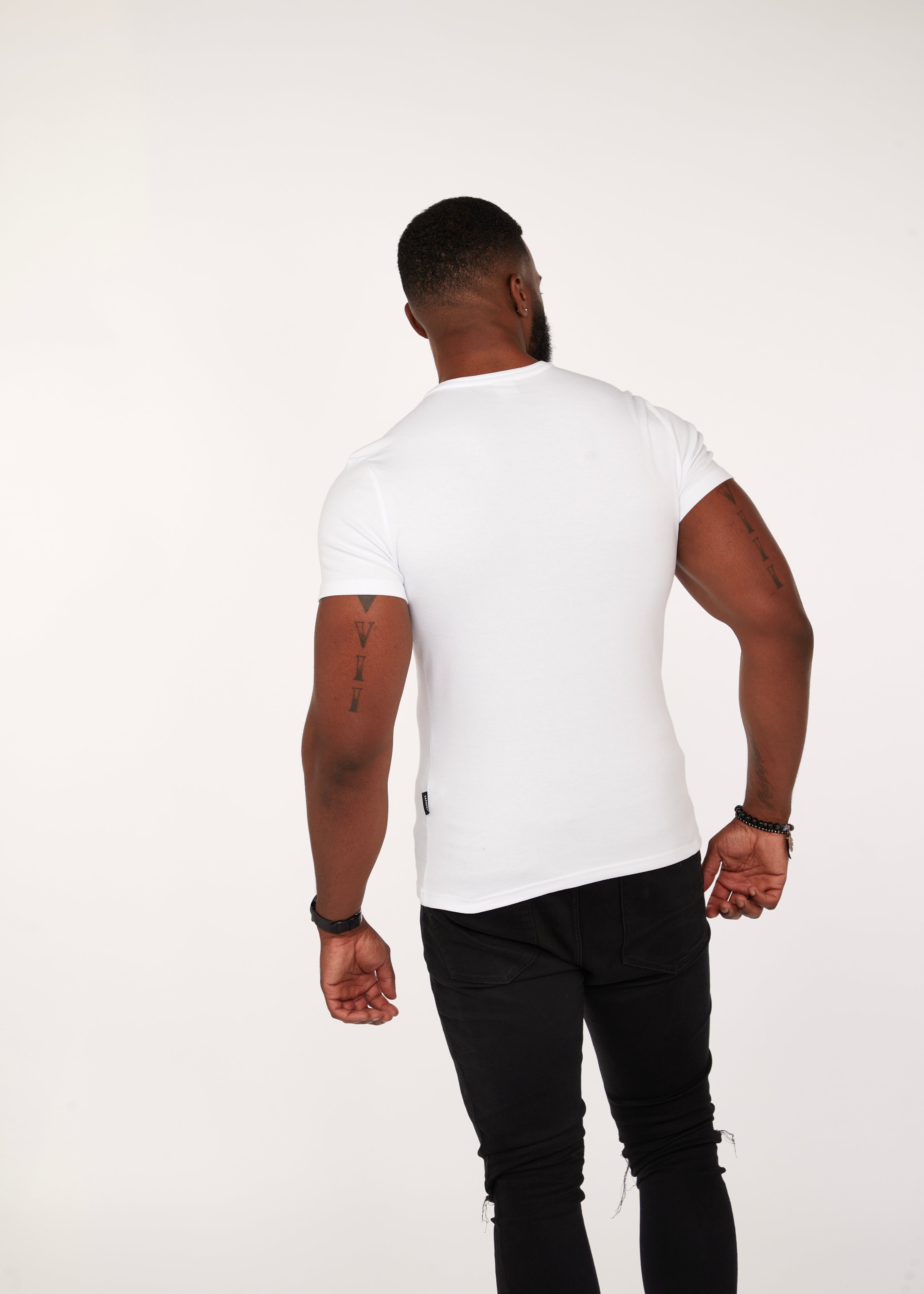 White Short Sleeve Vittorini Fit Henley