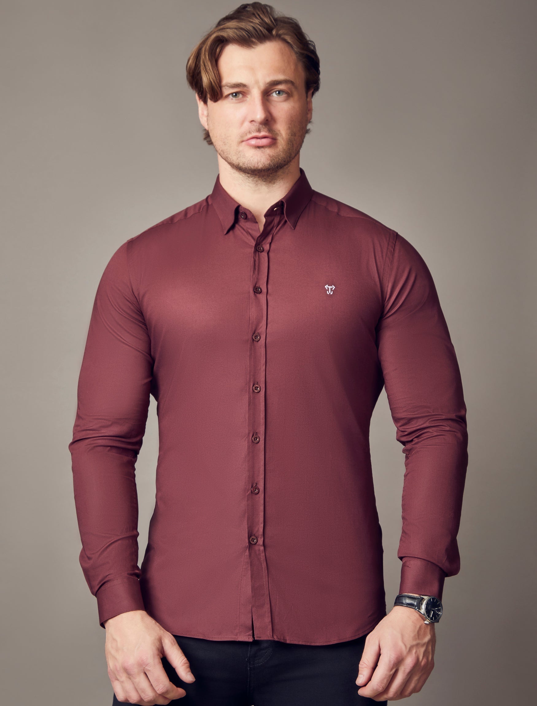 Burgundy Vittorini Fit Shirt