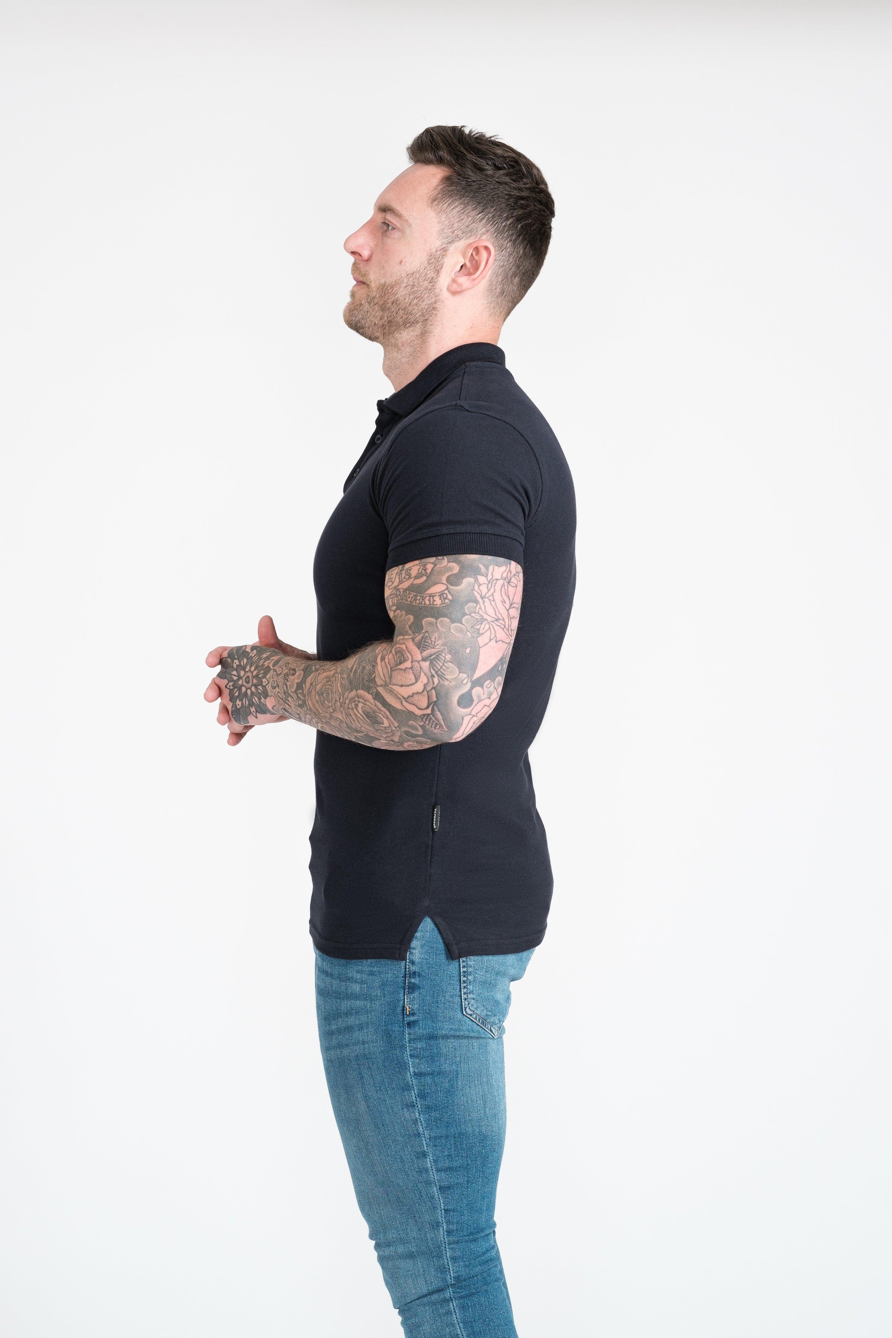 Short Sleeve Navy Vittorini Fit Polo Shirt