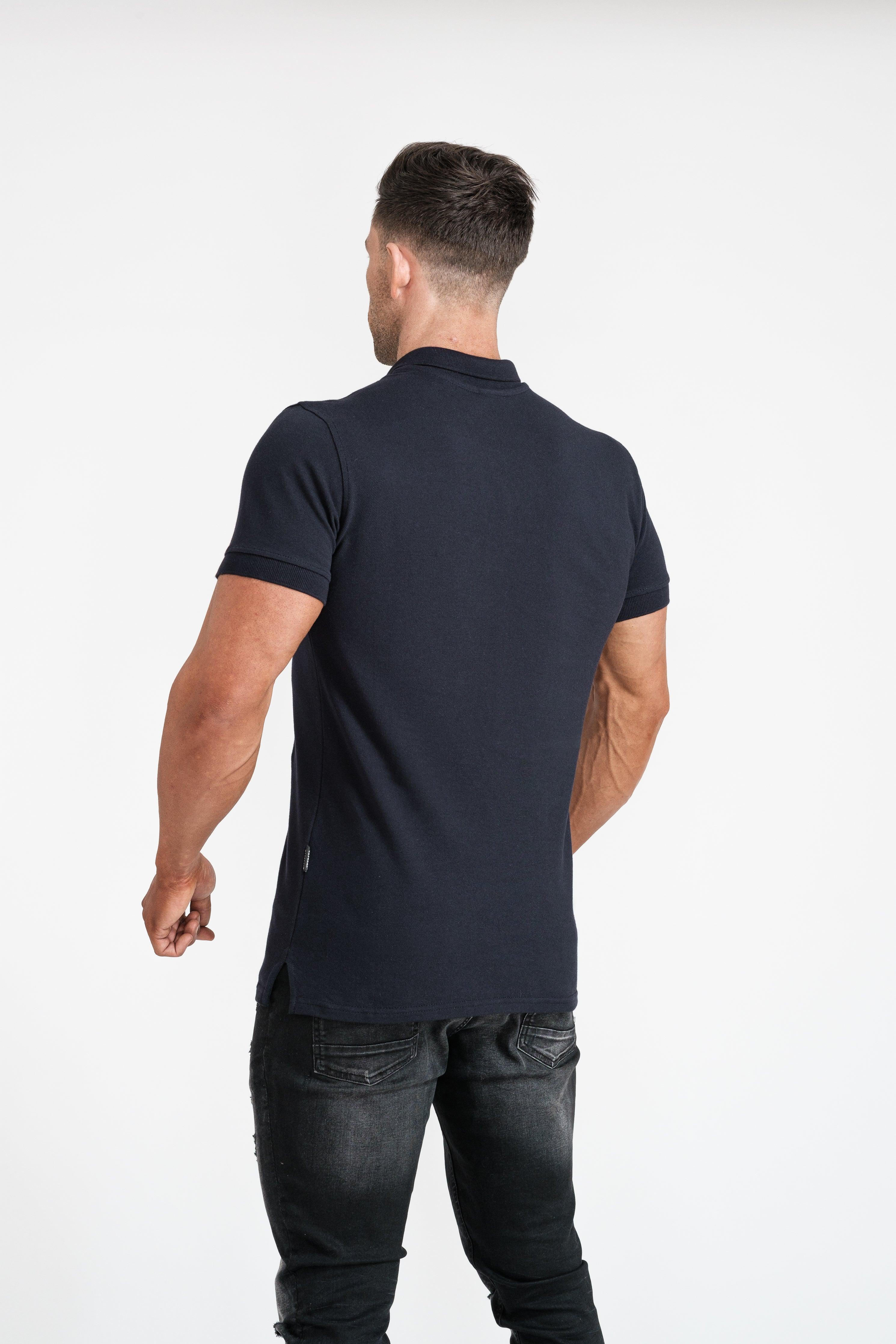 Short Sleeve Navy Vittorini Fit Polo Shirt
