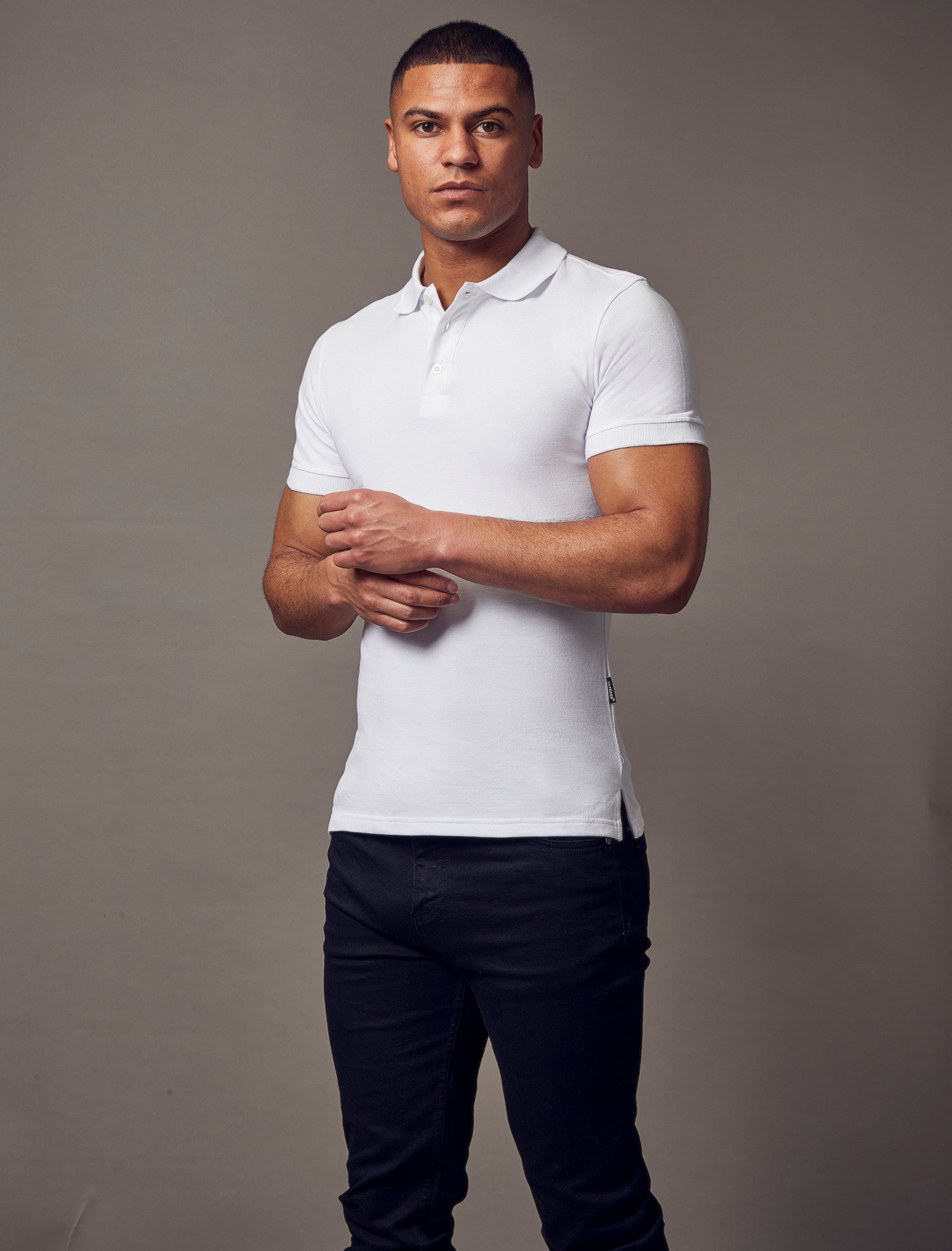 Short Sleeve White Vittorini Fit Polo Shirt