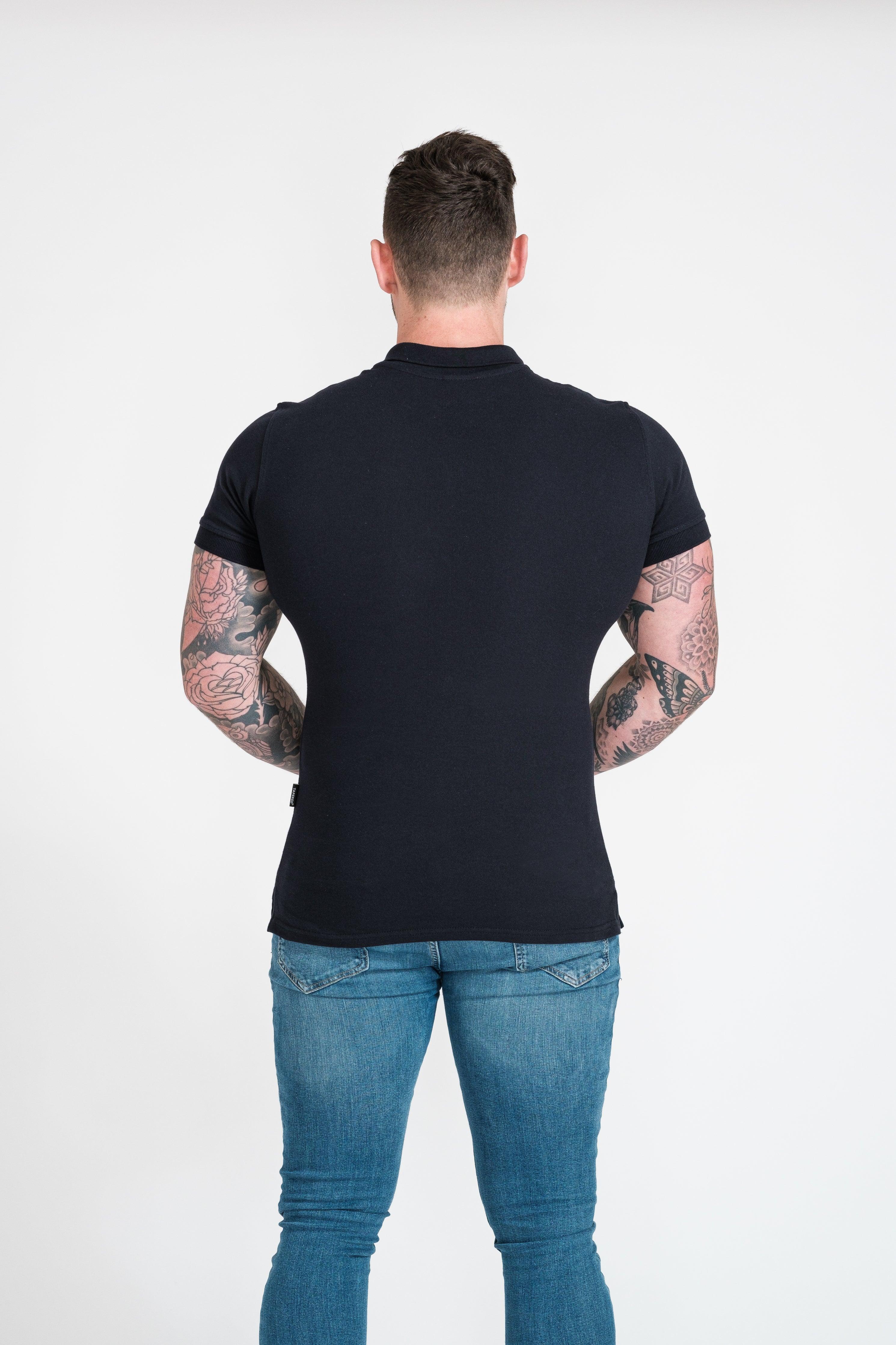 Short Sleeve Navy Vittorini Fit Polo Shirt