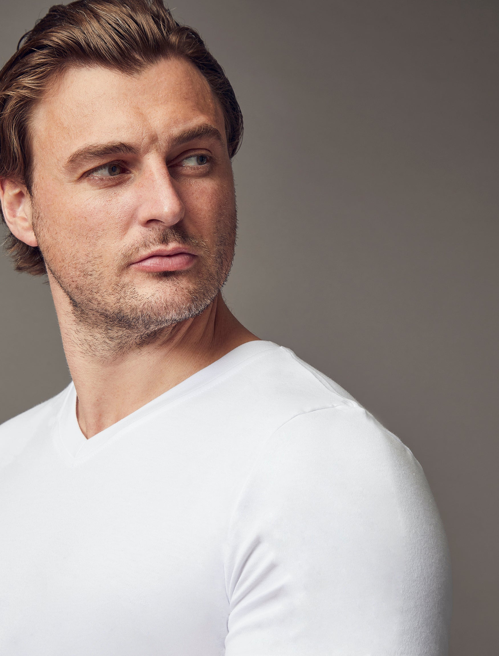 White V Neck Vittorini Fit T-Shirt